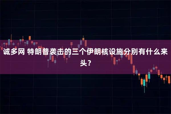 诚多网 特朗普袭击的三个伊朗核设施分别有什么来头？